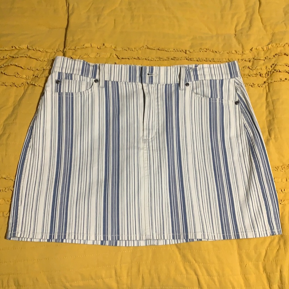 Striped blue and white cotton Vince mini skirt